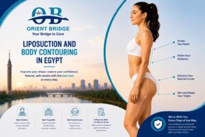 Liposuction and body contouring in Egypt to sculpt the waist, define the abdomen, and shape the thighs with Orient Bridge